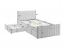 Кровать с ящиками Твикс цвет велюра графит