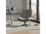 Кресло лаунж Космо букле/экокожа светло-серый/графит