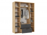 Шкаф 4-х створчатый 1600 Сильвия Браш Графит, Дуб Крафт