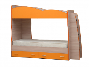 Кровать детская двухъярусная Юниор 1.1 оранжевая