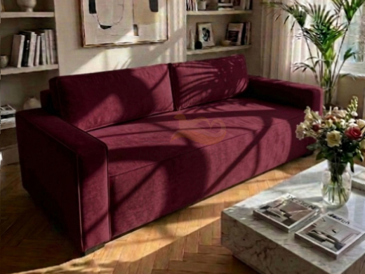 Диван Лофт 1-секция 2000х1650 бургунди